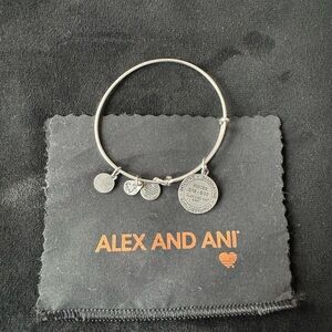 Alex and Ani Silver Charm Bangle